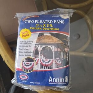 Patriotic Pleated Fans - Red, White, Blue